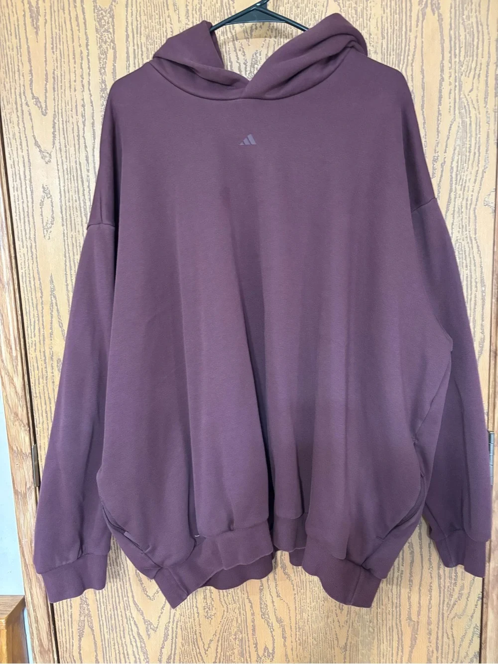 adidas Gender Neutral Crewneck Hoodie in Plum